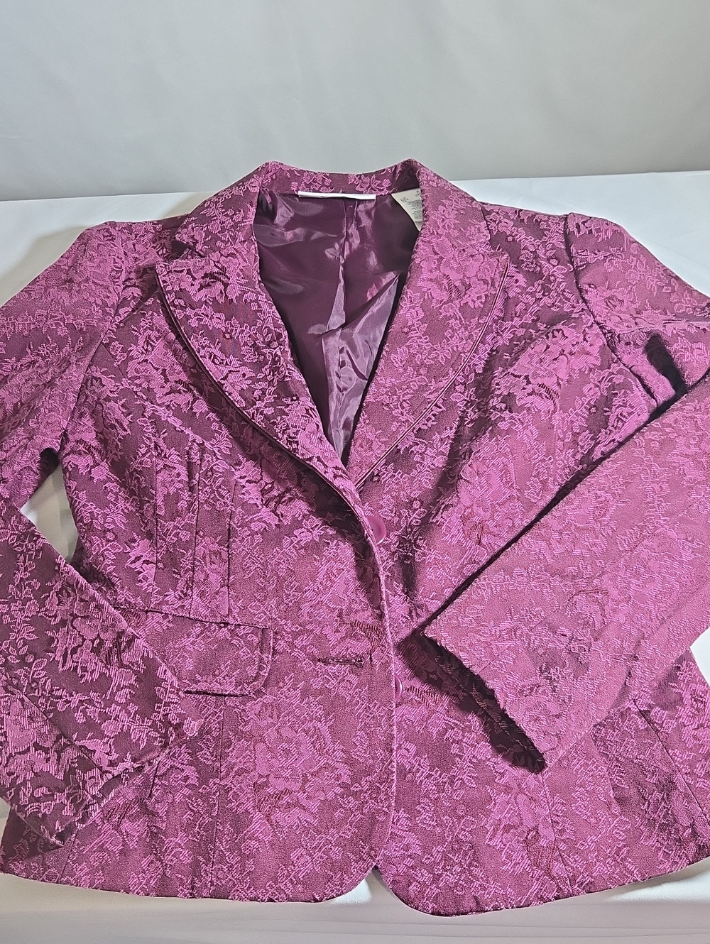 Liz Claiborne Floral Lace Blazer Jacket - Magenta